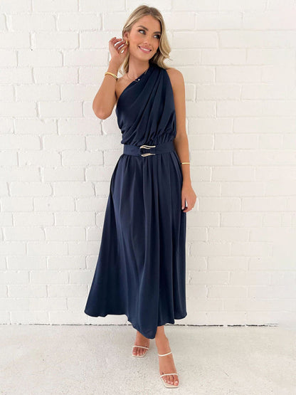 Amelie - Women's One Shoulder Maxi Dress with Slim Waist and Backless Design - photo 13