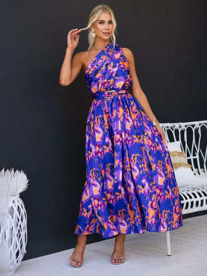 Amelie - Women's One Shoulder Maxi Dress with Slim Waist and Backless Design - photo 9