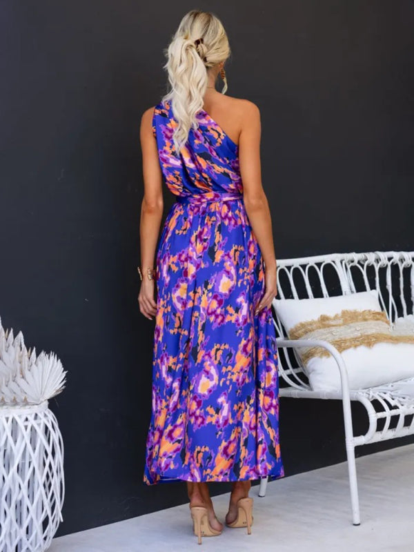 Amelie - Women's One Shoulder Maxi Dress with Slim Waist and Backless Design - photo 11
