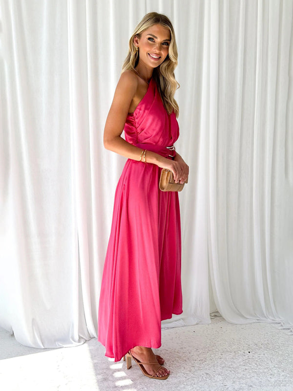 Amelie - Women's One Shoulder Maxi Dress with Slim Waist and Backless Design - photo 3
