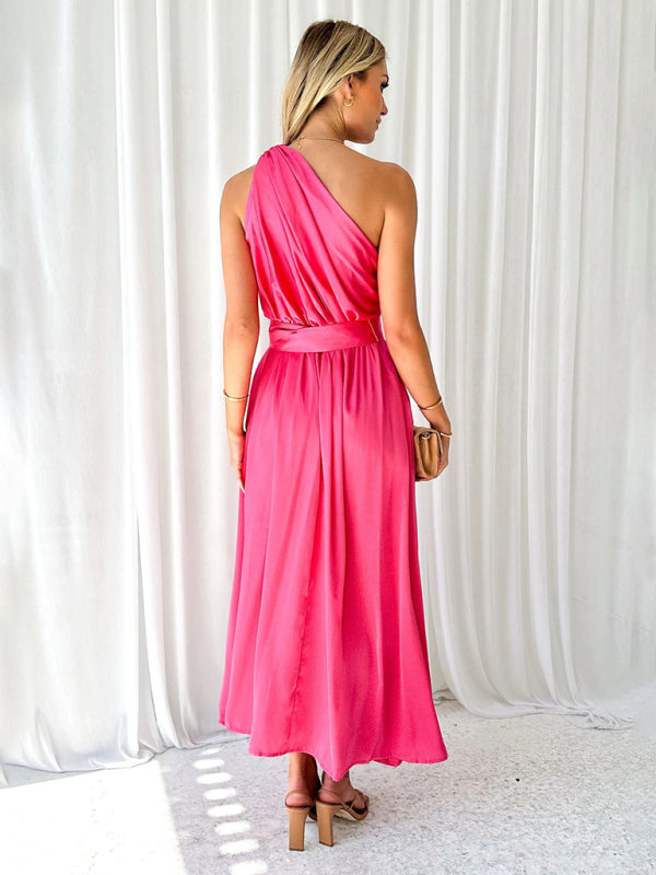 Amelie - Women's One Shoulder Maxi Dress with Slim Waist and Backless Design - photo 2