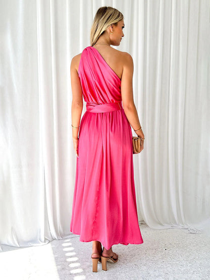 Amelie - Women's One Shoulder Maxi Dress with Slim Waist and Backless Design - photo 2