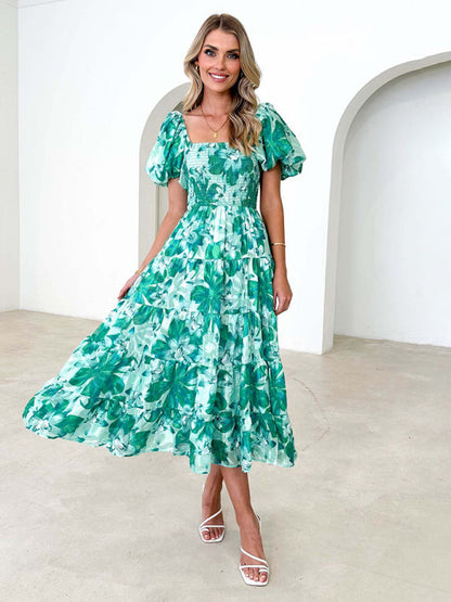 Abby - Women's Off-Shoulder Maxi Dress with Smocked Bodice and Floral Print - photo 26