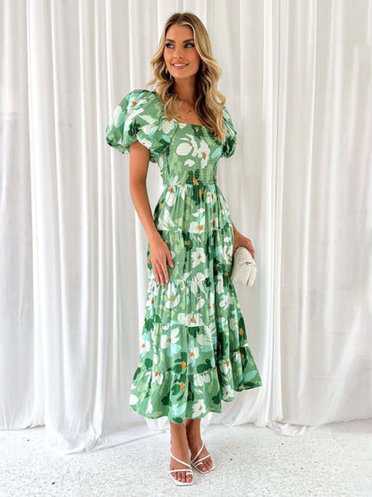 Abby - Women's Off-Shoulder Maxi Dress with Smocked Bodice and Floral Print - photo 21