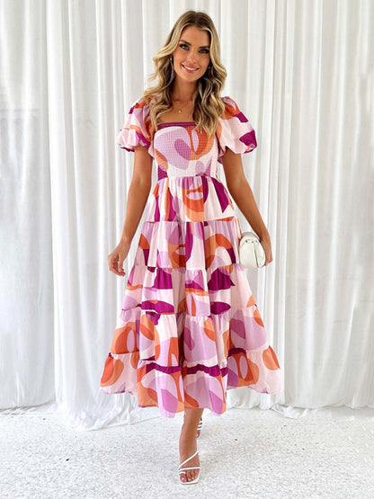 Abby - Women's Off-Shoulder Maxi Dress with Smocked Bodice and Floral Print - photo 23