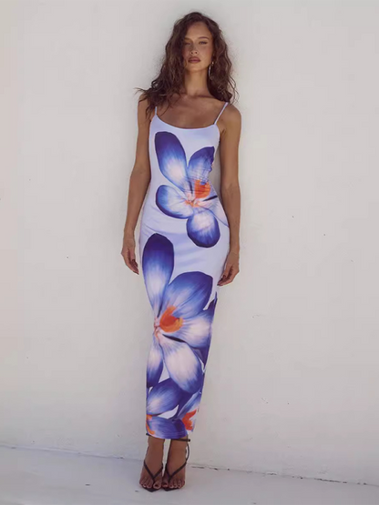 Paloma - Women's Floral Print Bodycon Dress with Spaghetti Straps - photo 11