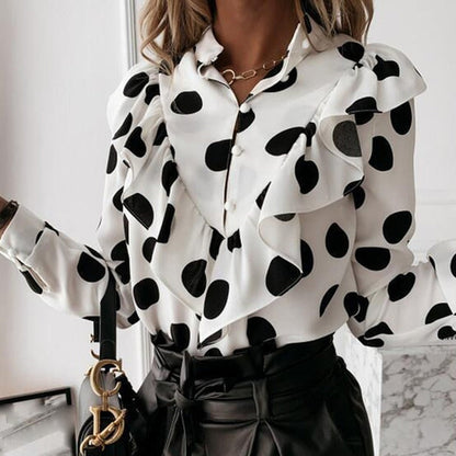 Bridget - Women's Leopard Polka Blouse - photo 2