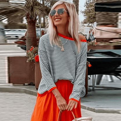 Emmeline - Women's Medium Striped Sweater - photo 1