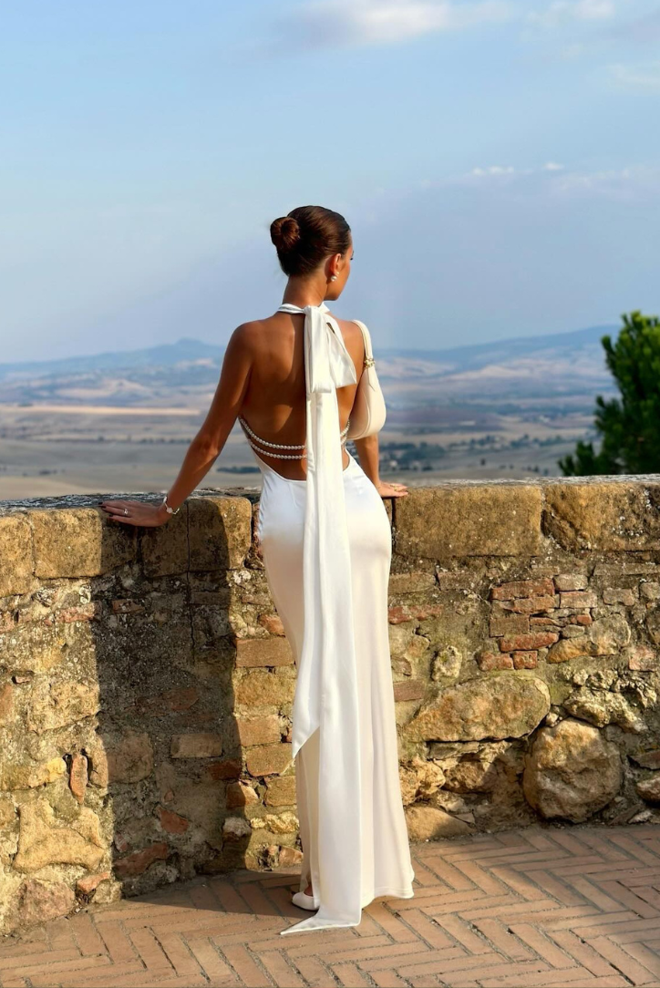 Ysolde - Women's Backless Halter Dress - photo 5