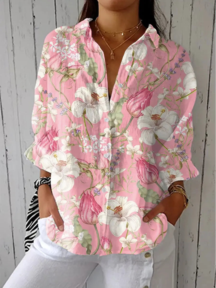 Wilma - Women's Floral Quarter Blouse - photo 1