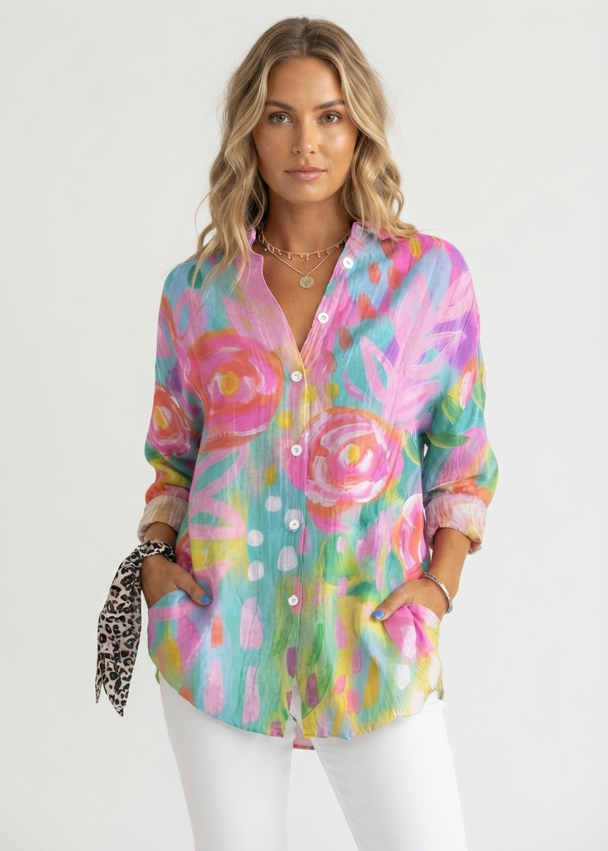 Lisbeth - Women's Vibrant Floral Top - photo 1