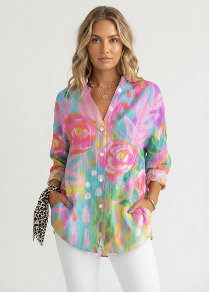 Lisbeth - Women's Vibrant Floral Top - photo 1