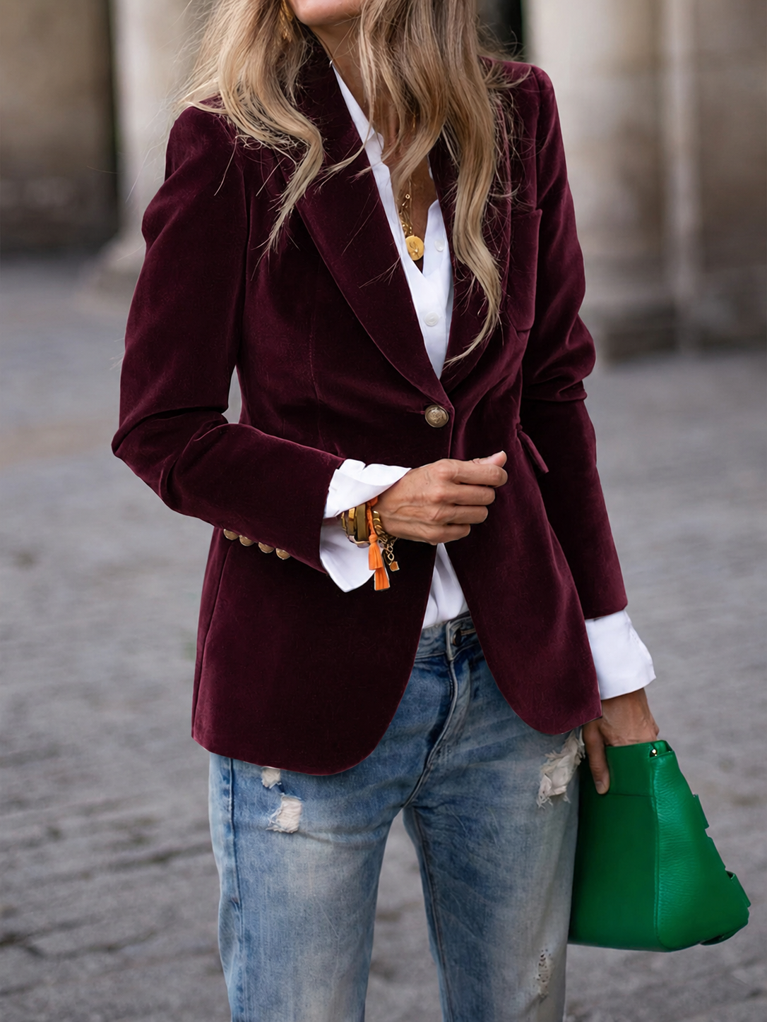 Sabine - Women's Velvet Blazer - photo 1
