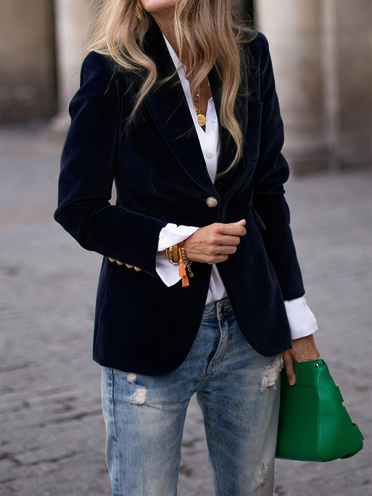 Sabine - Women's Velvet Blazer - photo 2