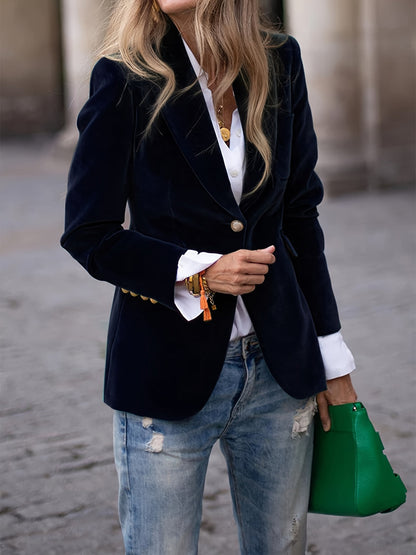 Sabine - Women's Velvet Blazer - photo 2