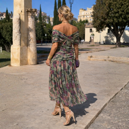 Cleo - Women's Gathered V-Neck Dress - photo 12