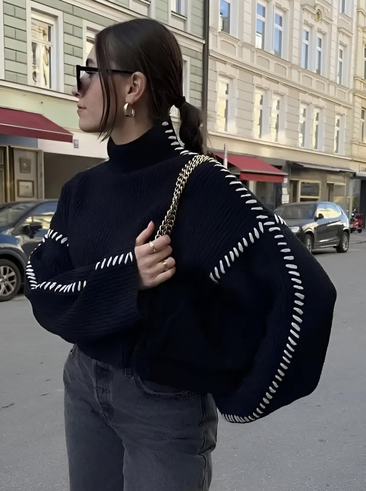 Rhiannon - Women's Relaxed Knit Sweater - photo 3