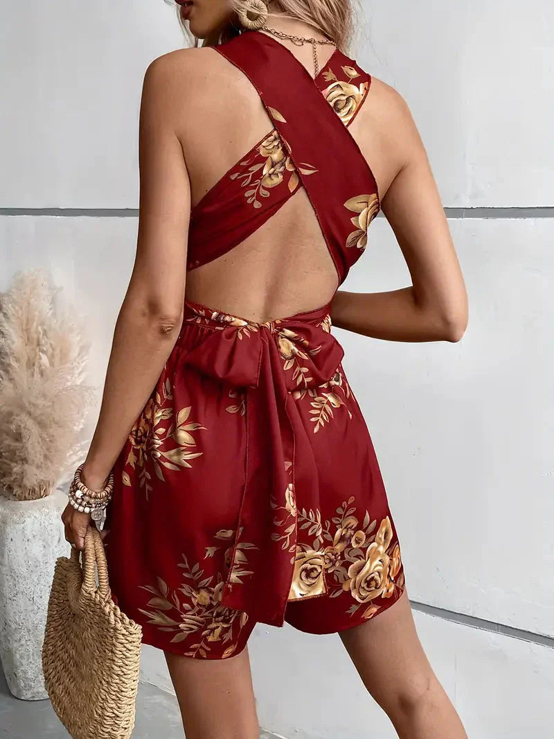Berenice - Women's Floral Halter Outfit Set - photo 10