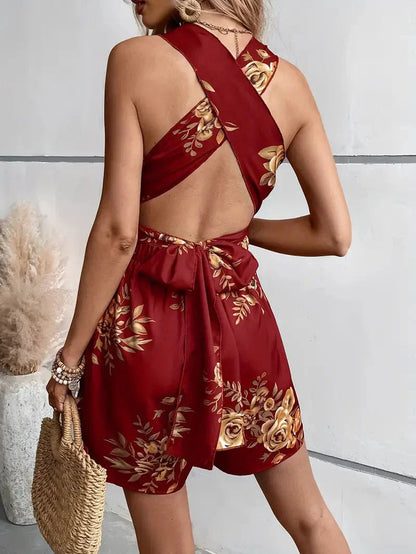 Berenice - Women's Floral Halter Outfit Set - photo 10