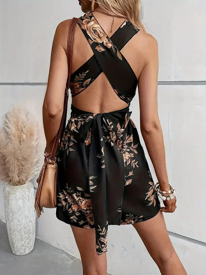 Berenice - Women's Floral Halter Outfit Set - photo 13