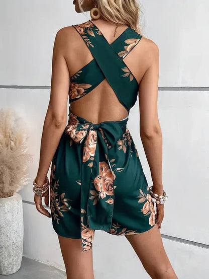 Berenice - Women's Floral Halter Outfit Set - photo 7