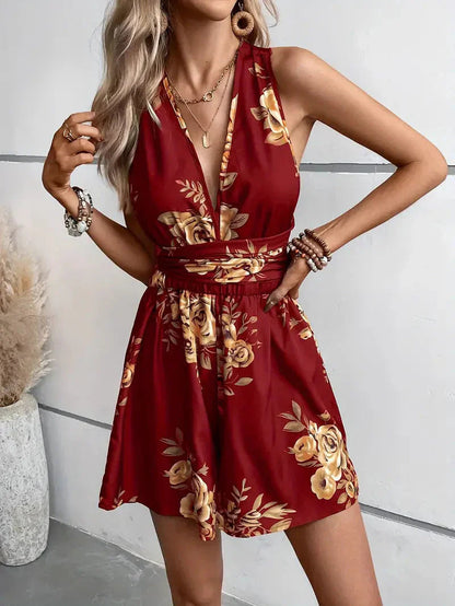 Berenice - Women's Floral Halter Outfit Set - photo 8