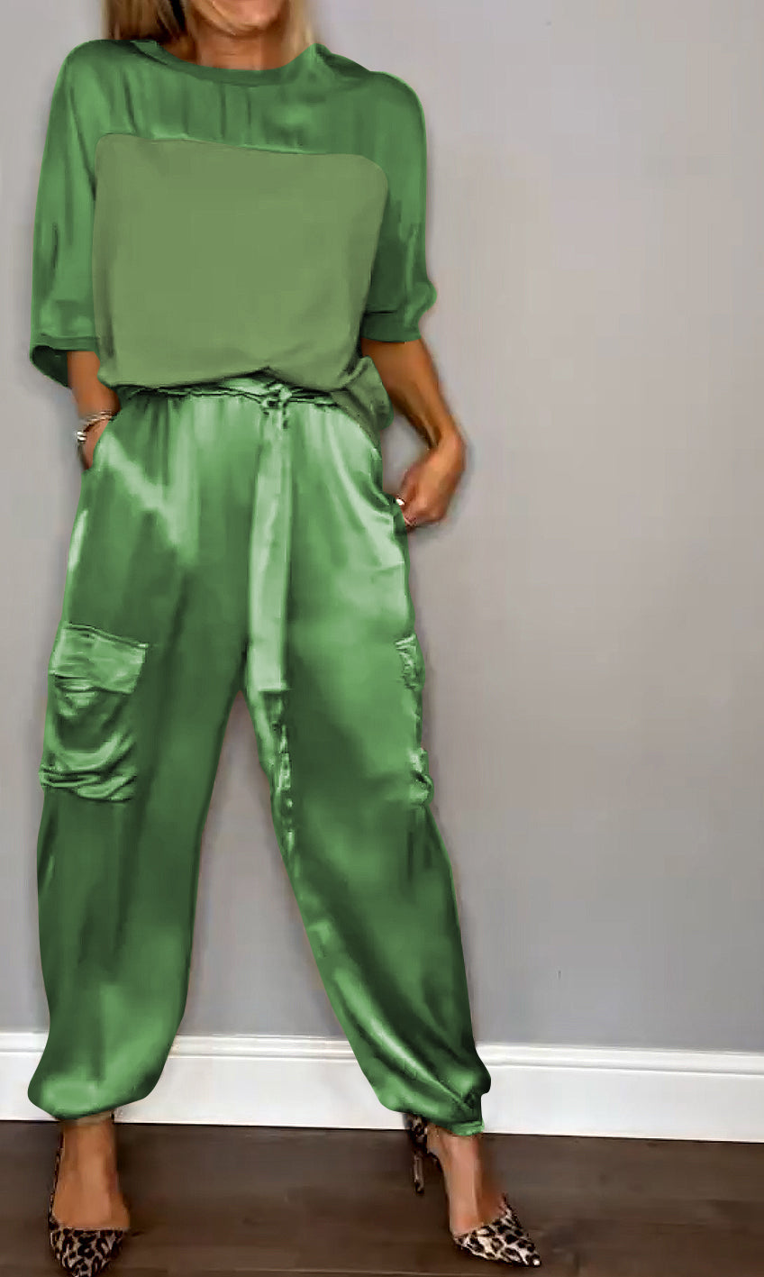 Marguerite - Women's Satin Two-Piece Set
