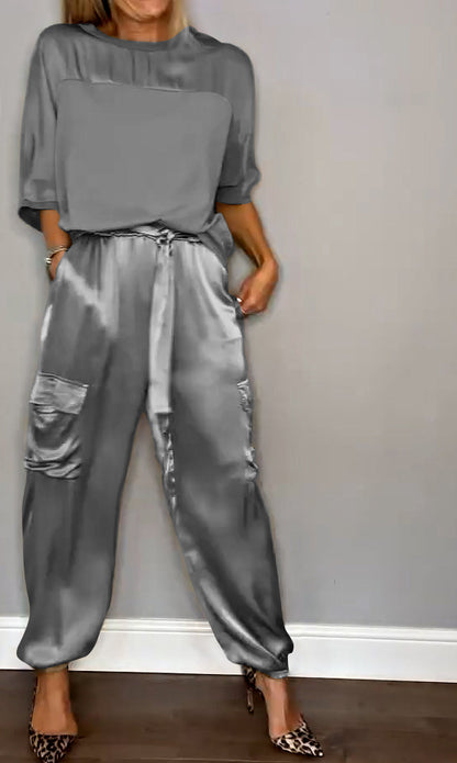Marguerite - Women's Satin Two-Piece Set