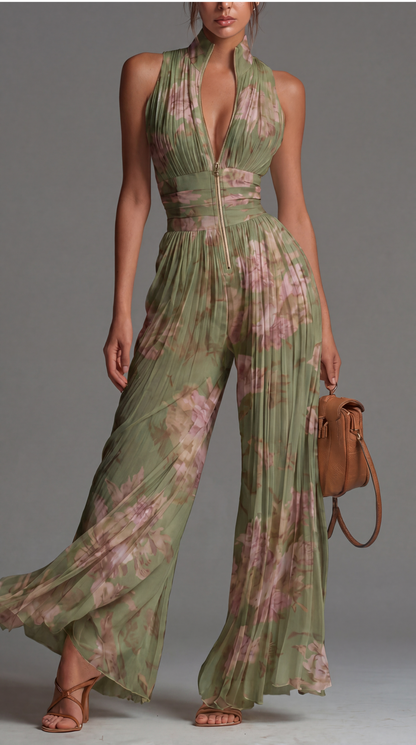 Ondine - Women's Floral Pleated Outfit Set - photo 1