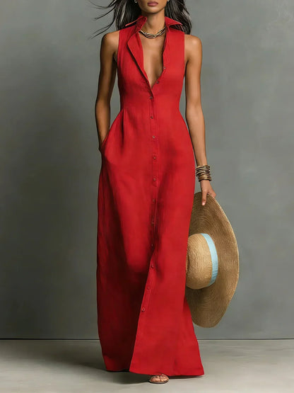 Zora - Women's Sleeveless Collared Dress - photo 1