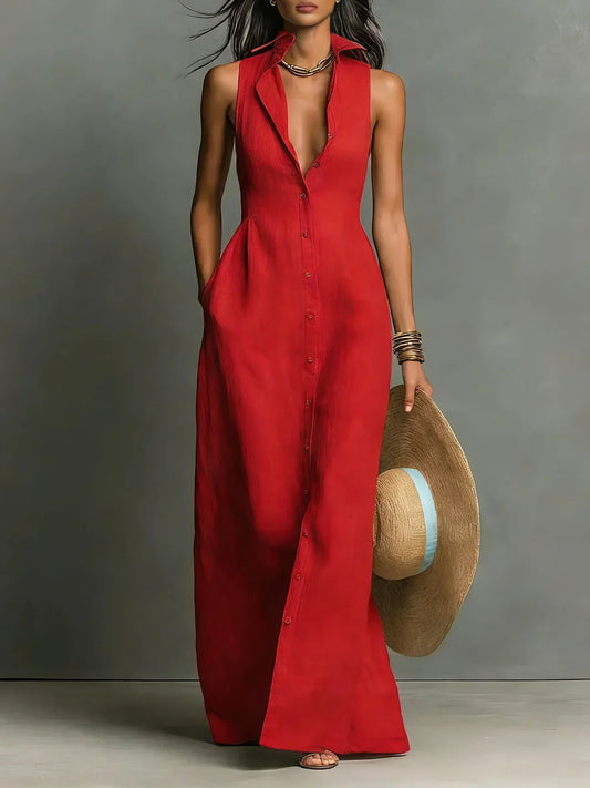 Zora - Women's Sleeveless Collared Dress - photo 1