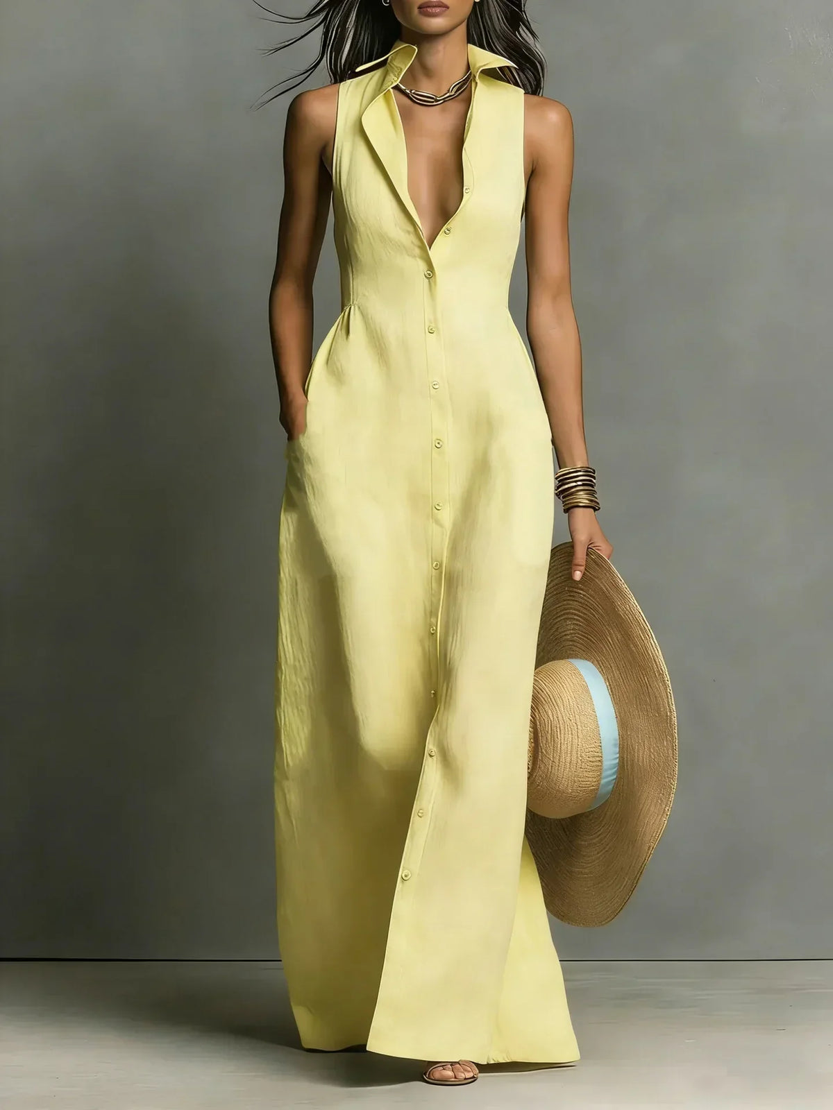 Zora - Women's Sleeveless Collared Dress - photo 3