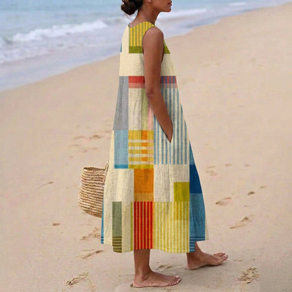 Genevieve - Women's Patchwork Midi Dress - photo 2
