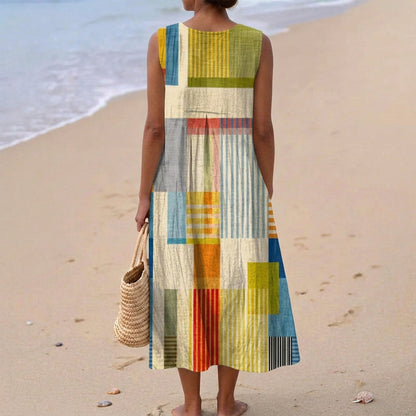 Genevieve - Women's Patchwork Midi Dress - photo 3