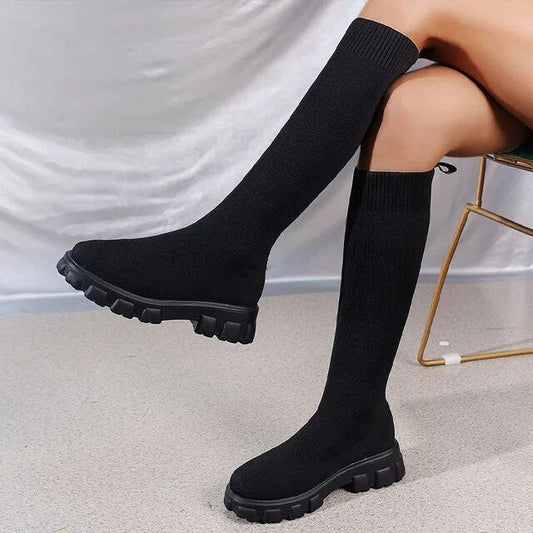 Tamsin - Women's Knee-High Treaded Shoes - photo 1