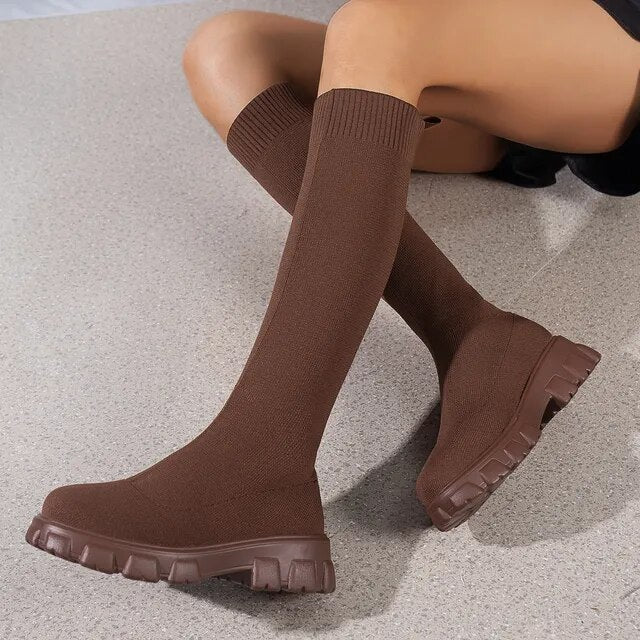 Tamsin - Women's Knee-High Treaded Shoes - photo 2