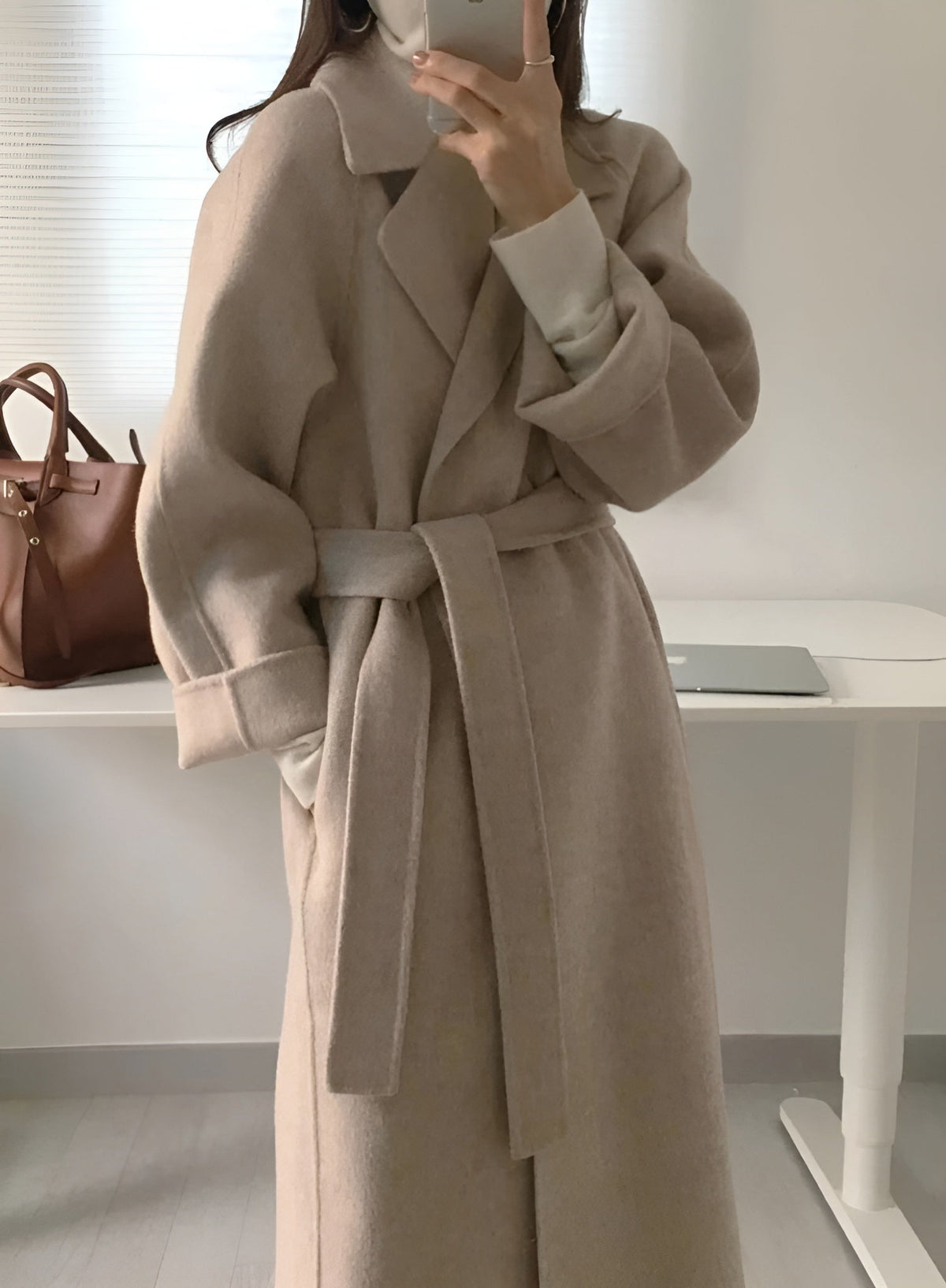 Rosalie - Women's Belted Longline Coat - photo 2