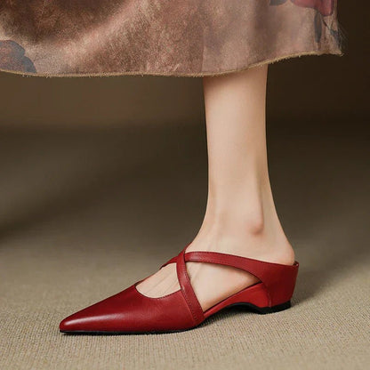 Nola - Women's Pointed Leather Shoes - photo 1