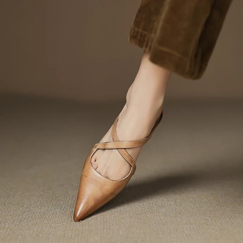 Nola - Women's Pointed Leather Shoes - photo 11