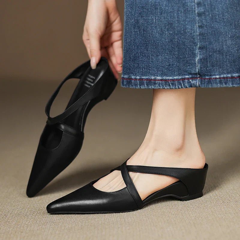 Nola - Women's Pointed Leather Shoes - photo 13