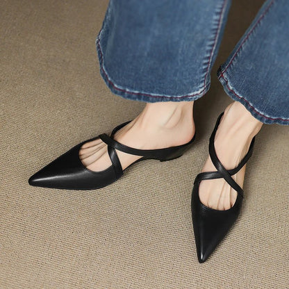 Nola - Women's Pointed Leather Shoes - photo 15