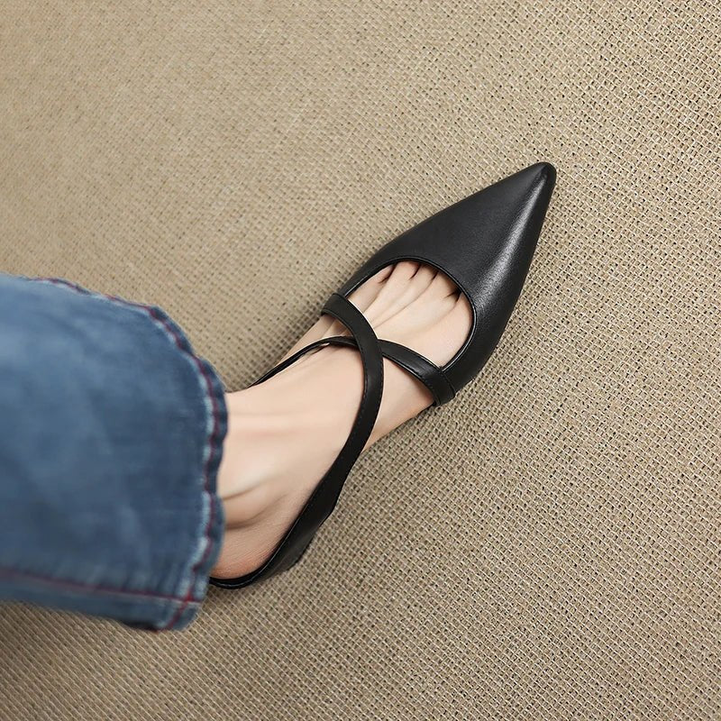 Nola - Women's Pointed Leather Shoes - photo 18