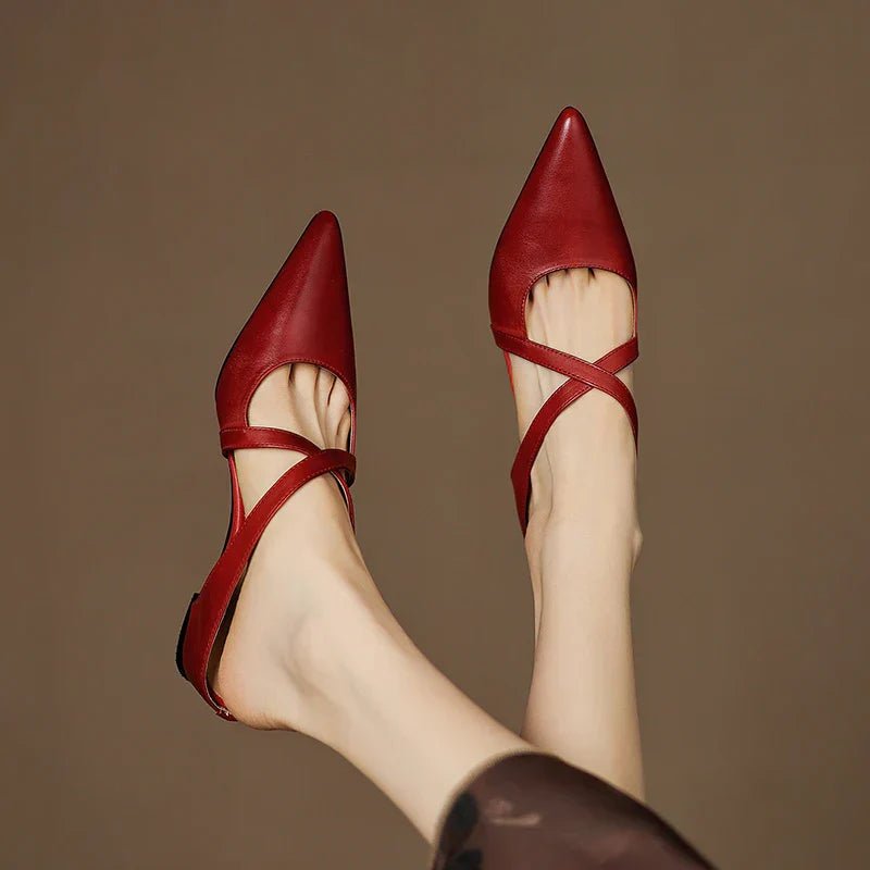 Nola - Women's Pointed Leather Shoes - photo 4