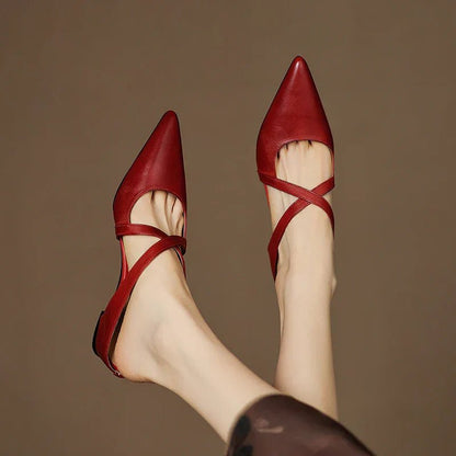 Nola - Women's Pointed Leather Shoes - photo 4