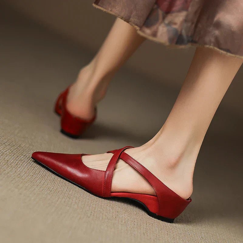 Nola - Women's Pointed Leather Shoes - photo 5