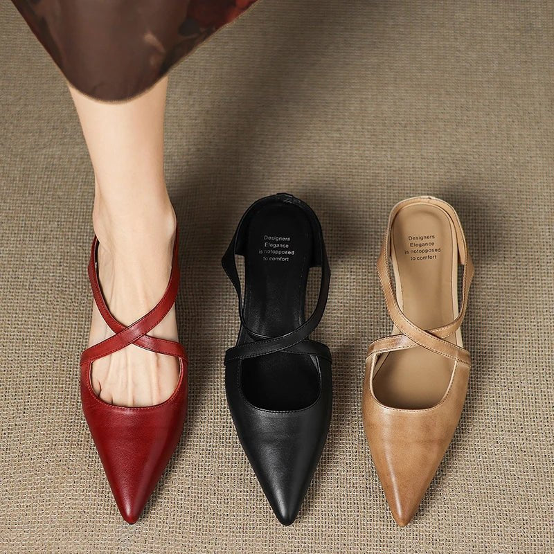 Nola - Women's Pointed Leather Shoes - photo 6