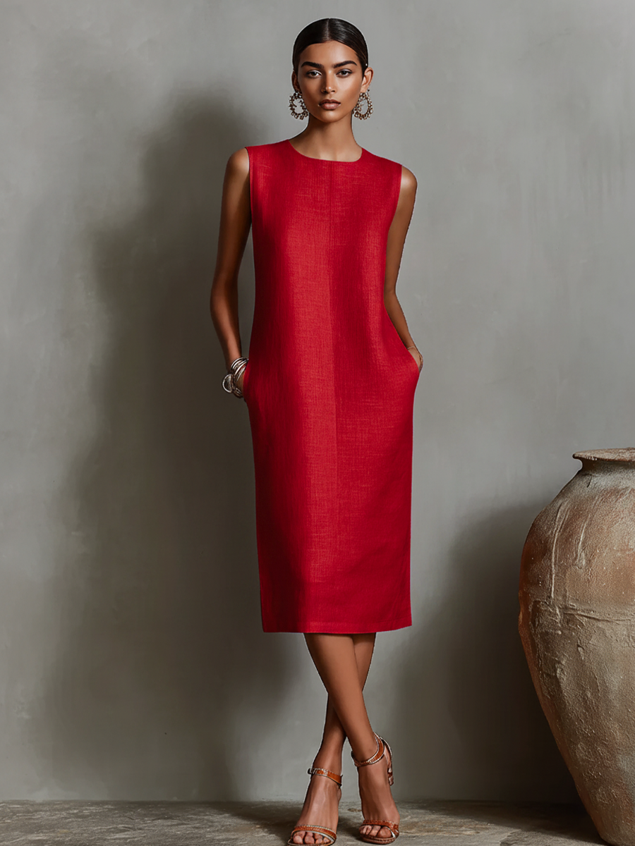Nerissa - Women's Sleeveless Crew Dress - photo 7