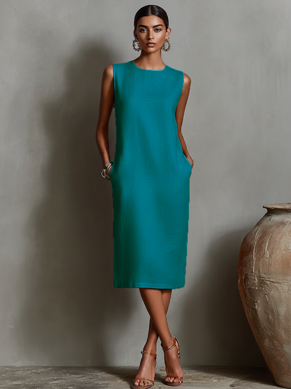 Nerissa - Women's Sleeveless Crew Dress - photo 8
