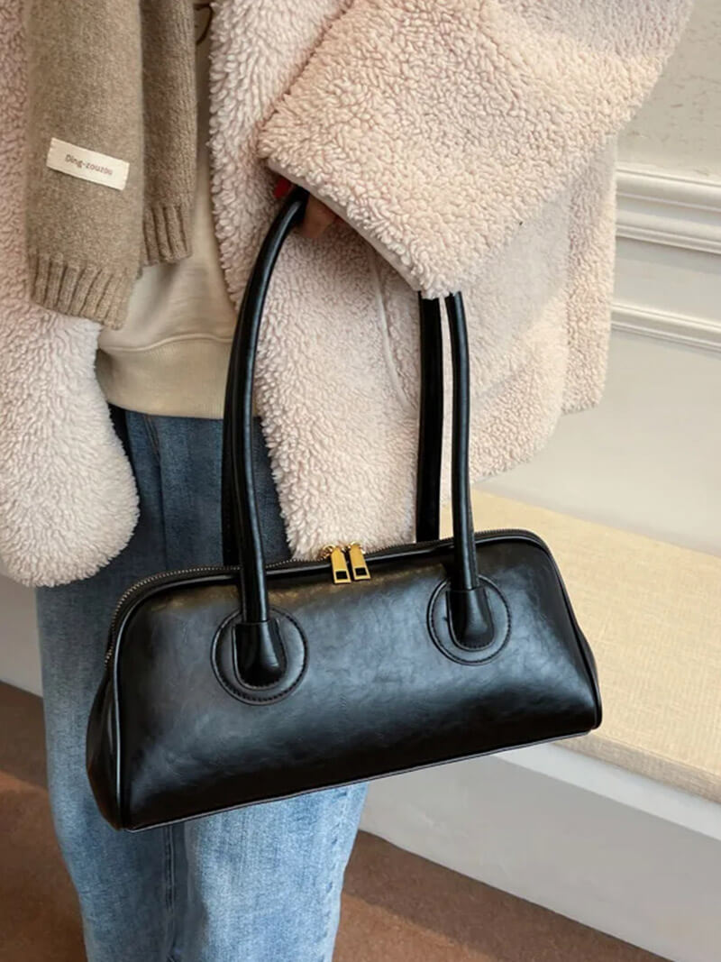 Kendra - Women's Faux Leather Shoulder Bag with Vintage Charm - photo 3