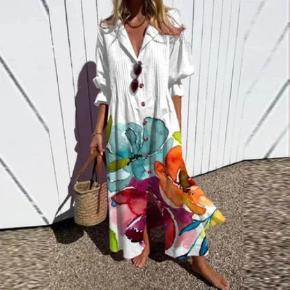Ilaria - Women's A-line Maxi Boho Dress